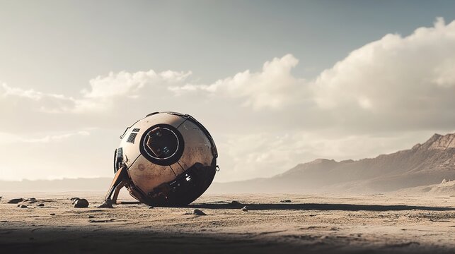 Solitary Sphere: A Futuristic Sci-Fi Landscape