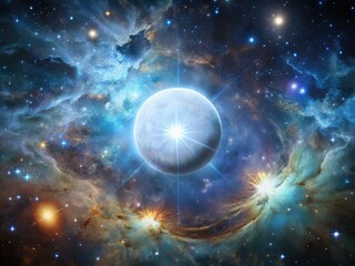 Obraz premium White Dwarf Star in Cosmic Void - Documentary Photography