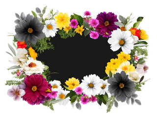 Fototapeta premium photo frame with flowers - floral photo frame