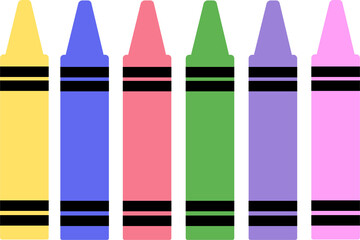 Colorful crayon set illustration for kids