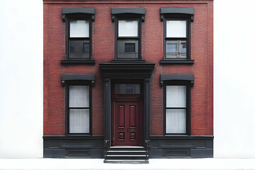 Fototapeta premium Red Brick Building Facade Illustration