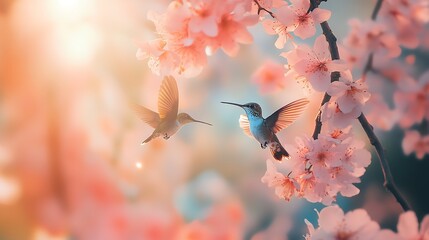 Hummingbirds and Cherry Blossoms: A Springtime Serenade