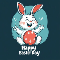 happy easter card with bunny for celebrating Easter day background 