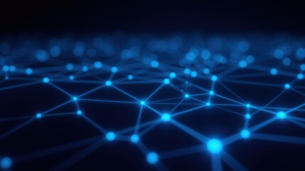 Fototapeta premium Abstract Blue Technology Background with Network Connections