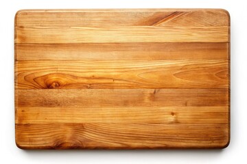 Wooden Board Isolated White Background Copy Space