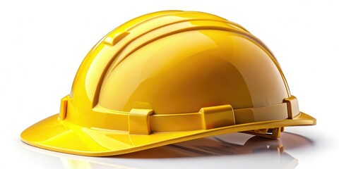 Fototapeta premium Yellow Construction Helmet - Safety Training Stock Photo