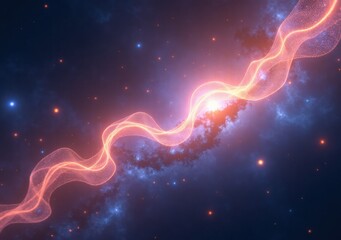 Obraz premium Abstract cosmic swirl of light and galactic energies in deep space