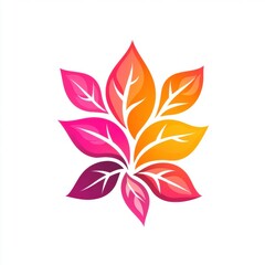 Fototapeta premium A vibrant, stylized leaf design showcasing a gradient of colors.