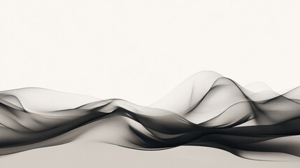 Fluid, monochrome abstract shapes resembling desert dunes and bold mountain peaks. A modern product display with an elegant design.