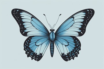 Obraz premium there is a blue butterfly with black spots on its wings
