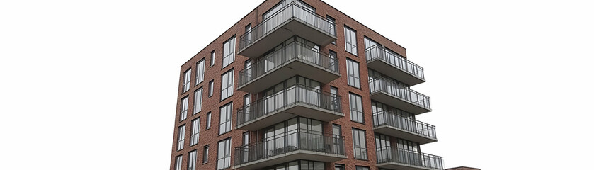 Fototapeta premium Brick Apartment Building Illustration