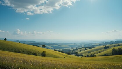 Naklejka premium panorama of a hilly area