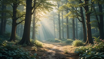 Obraz premium morning in the forest