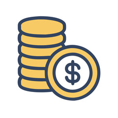 Dollar Coin Illustration for Banking and Money Projects