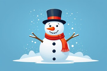 there is a snowman with a hat and scarf on it