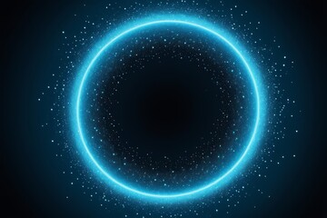 Naklejka premium a blue glowing circle with stars and a dark background