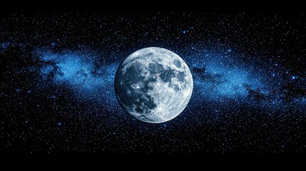 Obraz premium Moon in Cosmic Embrace
