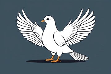Fototapeta premium a close up of a white bird with wings spread