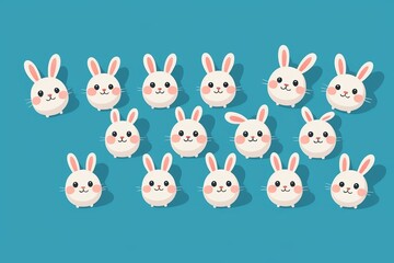 Obraz premium there are many rabbits that are standing in a row together