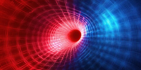 Red and blue spiral with a hole in the middle