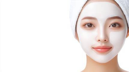 Intriguing portrait of a woman in white mask, captivating study of anonymity and mystery