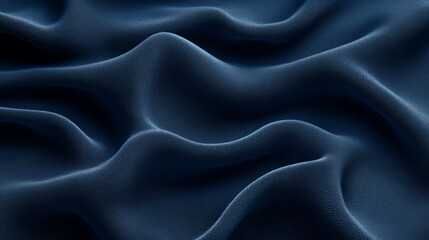 Fototapeta premium Dark Blue Fabric Draped in Soft Waves