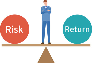 リスクとリターンを考える男性