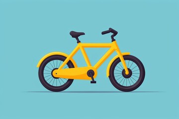 Fototapeta premium a close up of a yellow bicycle with a blue background