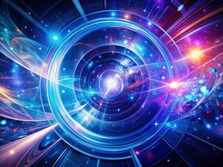 Obraz premium Abstract Blue Light Optics: Futuristic Technology & Science Background