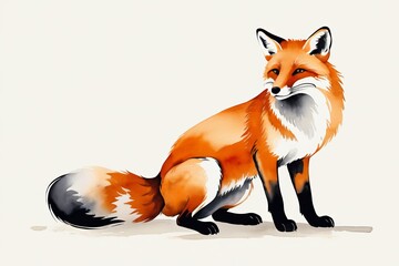 Obraz premium there is a drawing of a fox sitting on the ground