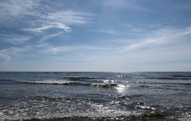 Breathtaking View of the Open Sea with Gentle Tidal Ripples in Dong Hoi, Quang Binh, Vietnam