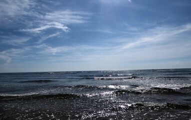 Rippling Ocean Waves Captured Beneath a Majestic Sky in Dong Hoi, Quang Binh, Vietnam