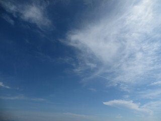 Endless Blue: Dreamy Sky Patterns Over a Calm Sea in Dong Hoi, Quang Binh, Vietnam