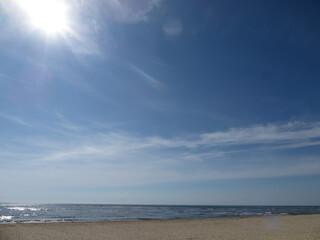 Golden Sunbeams Illuminating a Tranquil Beachfront Horizon in Dong Hoi, Quang Binh, Vietnam