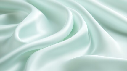 Obraz premium Soft Draped Mint Green Silk Fabric Texture