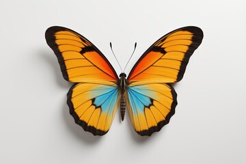 Fototapeta premium there is a butterfly that is sitting on a white surface