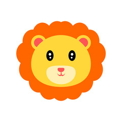 Cute Lion Cartoon Animal Vector Design