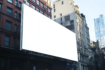 Blank Billboard Advertisment In Cityscape