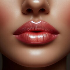 Close up of highlighting cupid's bow