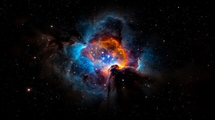 Stunning Celestial Tapestry:  Cosmic Nebula in Vibrant Hues