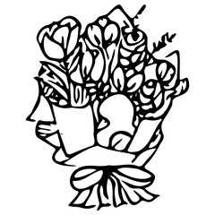 Rose Bouquet Hand-Drawn Illustration