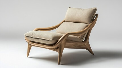 Elegant Wooden Armchair: Modern Home Furniture Design