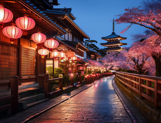 Generated image 日本の街並みの夜景