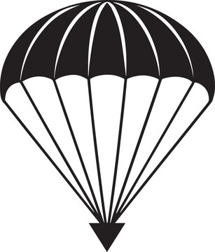illustration of a parachute with a symbol of the world