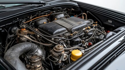 Fototapeta premium Close-up of a Powerful Car Engine