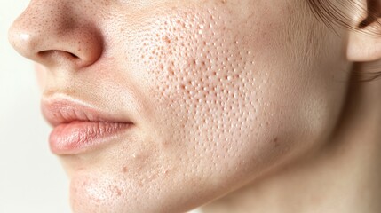 Obraz premium Close-Up of a Woman Smooth and Rejuvenated Skin Texture with Natural Flawless Appearance