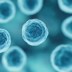 Microscopic view of cells showcasing their intricate structure and unique features, highlighting the beauty of biological life.