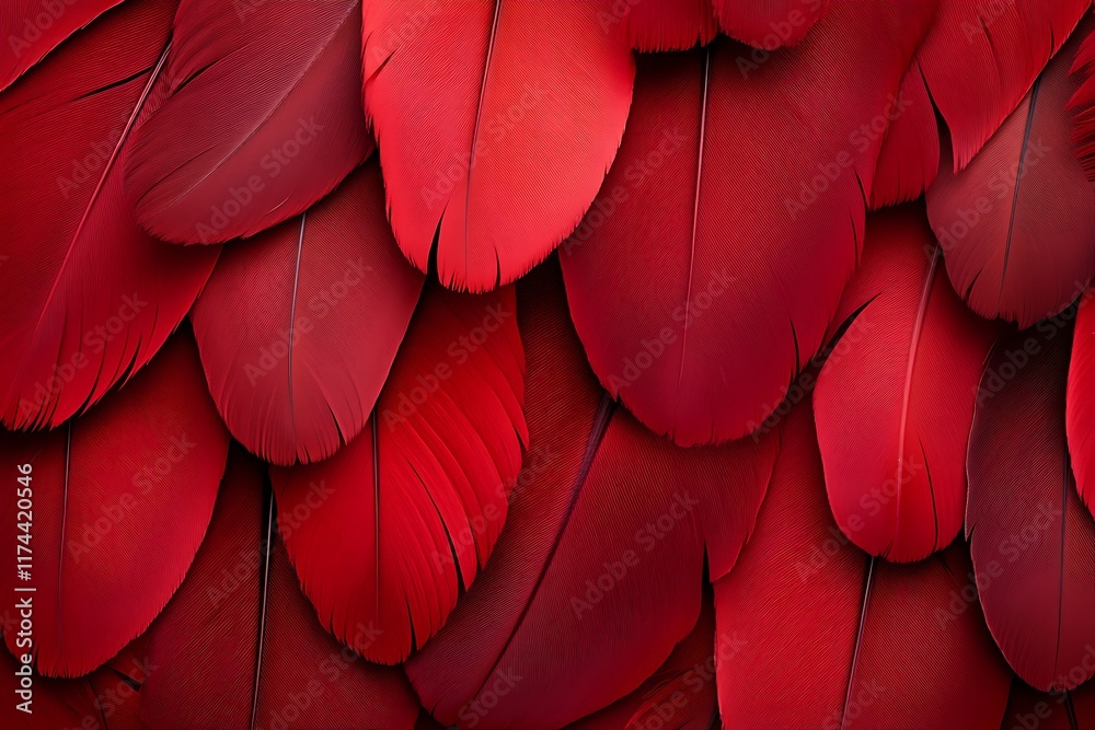 Wall mural red and white macaw