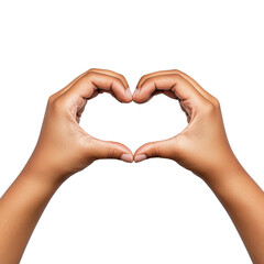 Obraz premium Hands Forming Heart Shape Against Black Background