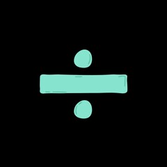 Black banner with green illustrative sign symbol